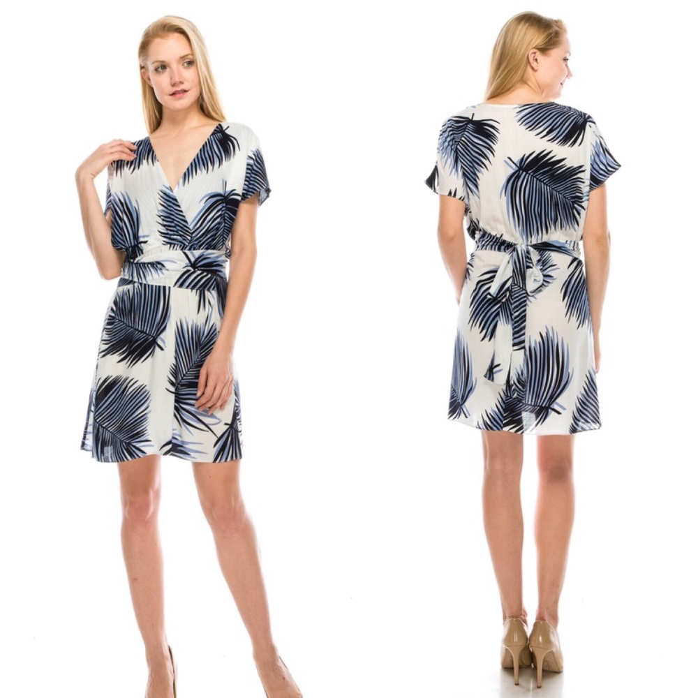 NWT Tropical Leaves Day Dress - S, M, L